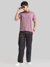 Basic Plain Dark Onion Half Sleeve Polo T-Shirt