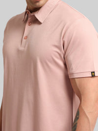 Basic Plain Pink Half Sleeve Polo T-Shirt