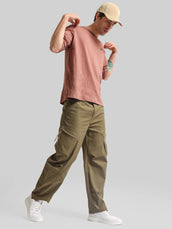 Green Cross-Pocket Baggy Fit Cargo