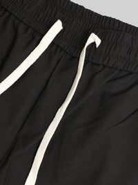 Embossed Flap Pocket Black Cargo