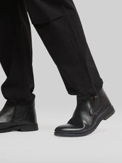 Twin Fold Pocket Black Baggy Fit Cargo