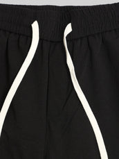Twin Fold Pocket Black Baggy Fit Cargo