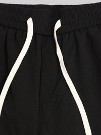 Twin Fold Pocket Black Baggy Fit Cargo