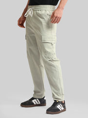 Embossed Flap Pocket Grey Cargo