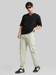 Embossed Flap Pocket Grey Cargo