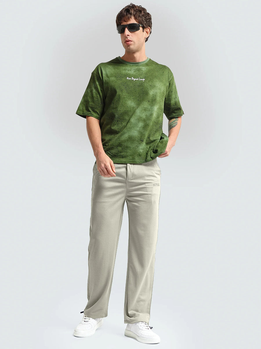 Grey Embossed Baggy Fit Trackpant