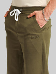 Khaki Embossed Baggy Fit Trackpant