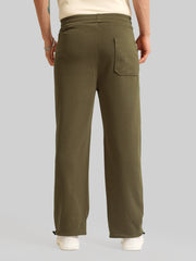 Khaki Embossed Baggy Fit Trackpant