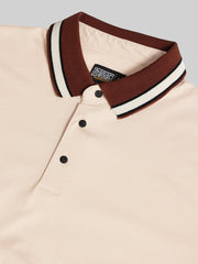 Contrast Collar Biscuit Half Sleeve Polo T-Shirt