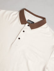 White Contrast Half Sleeve Polo T-Shirt