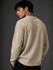Biscuit Waffle Henley Full Sleeve Tshirt