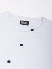 Irregular Side Button White T-Shirt