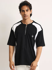 Colorblock Black Half Sleeve T-Shirt