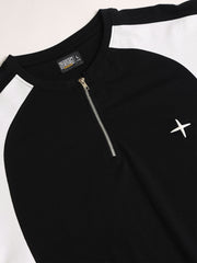 Colorblock Black Half Sleeve T-Shirt