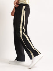 Mirror Stripe Black Baggy Fit Trackpant