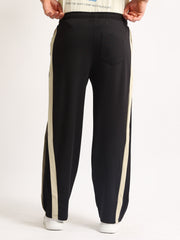 Mirror Stripe Black Baggy Fit Trackpant