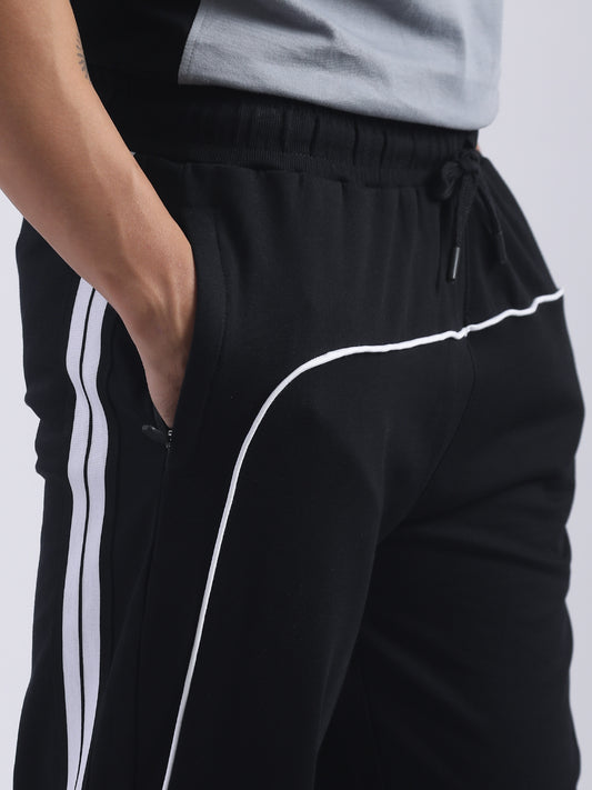 Sydney Stripe Black Baggy Fir Trackpant