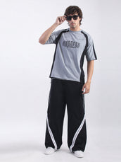 Sydney Stripe Black Baggy Fir Trackpant