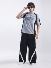 Sydney Stripe Black Baggy Fir Trackpant