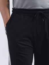 Cairo Strip Black Baggy Fit Trackpant