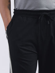 Cairo Strip Black Baggy Fit Trackpant