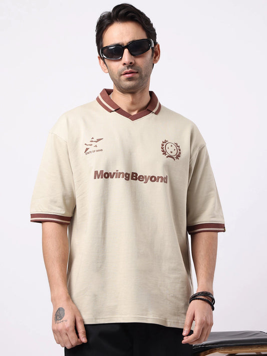 Moving Beyound Biscuit Half Sleeve Polo T-Shirt