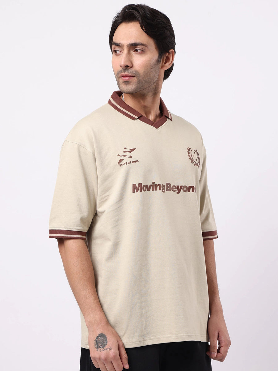 Moving Beyound Biscuit Half Sleeve Polo T-Shirt