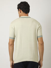 Biscuit Pointelle Half Sleeve Polo T-Shirt