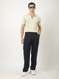 Biscuit Pointelle Half Sleeve Polo T-Shirt