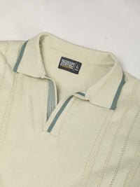 Biscuit Pointelle Half Sleeve Polo T-Shirt