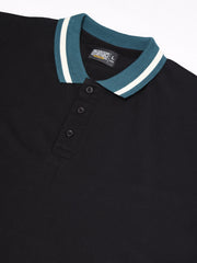 DualTone Black Half Sleeve Polo T-Shirt