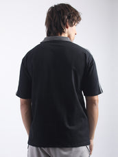 Adorable Black, Grey Half Sleeve Polo T-Shirt