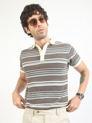 Brown Signal Half Sleeve Polo T-Shirt