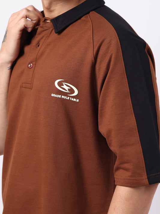 Graderule Brown Half Sleeve Polo T-Shirt