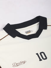 Destiny Cream Half Sleeve Polo T-Shirt