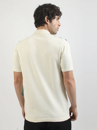 Cream Capetown Stripe Half Sleeve Polo T-Shirt