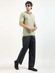 Everest Braid Flatknit Cotton Polo T-Shirt – Pista Green