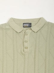 Everest Braid Flatknit Cotton Polo T-Shirt – Pista Green