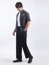 Nylon Distriptive Dark Grey Half Sleeve T-Shirt