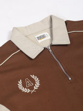 Circular Brown, Biscuit Half Sleeve Polo T-Shirt