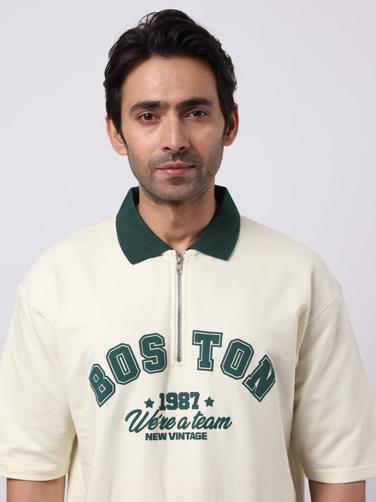 Boston Cream Half Sleeve Polo T-Shirt