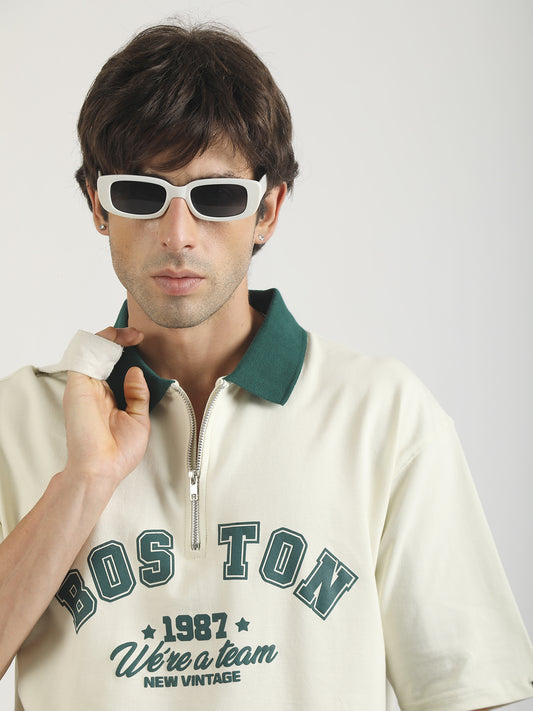 Boston Cream Half Sleeve Polo T-Shirt