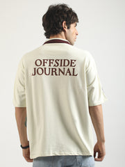 Journal Cream Half Sleeve Polo T-Shirt