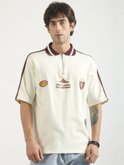 Journal Cream Half Sleeve Polo T-Shirt