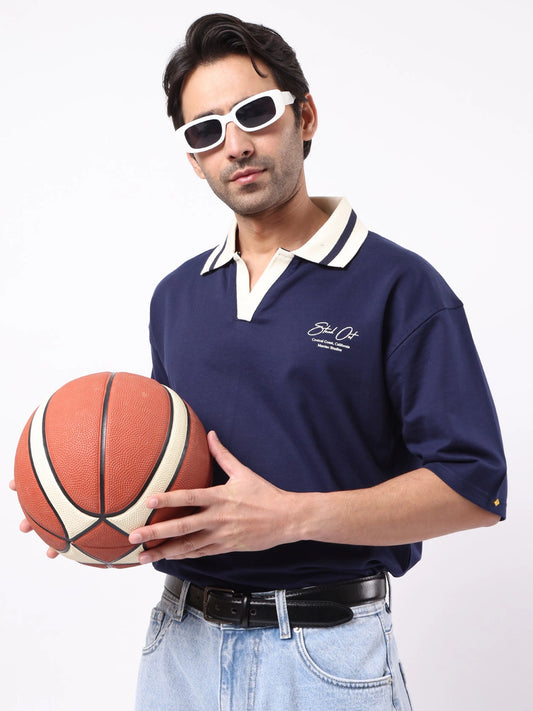Standout Navy Half Sleeve Polo T-Shirt