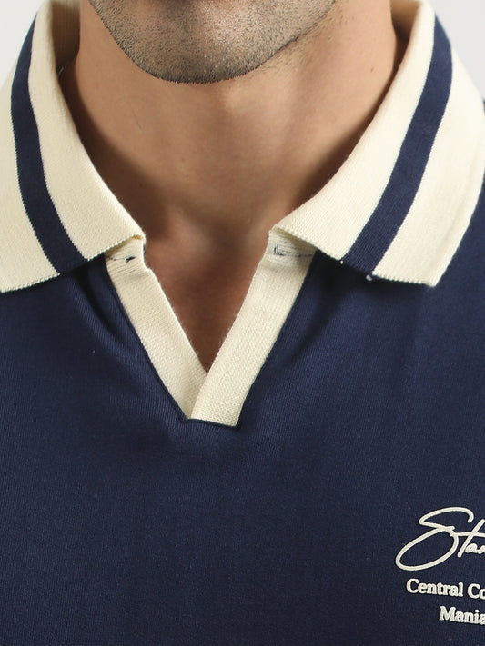 Standout Navy Half Sleeve Polo T-Shirt
