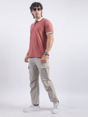 Pintuck Stripe Onion Half Sleeve Polo T-Shirt