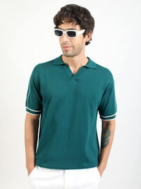 Teal Blue Half Sleeve Polo T-Shirt