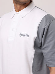 Houston White, Grey Half Sleeve Polo T-shirt