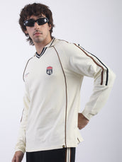 Route 45 Cream Full Sleeve Polo T-Shirt